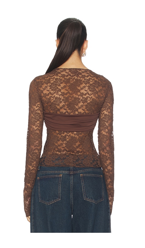  Lioness Oberteil Midnight Lace Long Sleeve In Chocolate. Größe S. Also In Xxs, Xs, M, L, Xl. 
