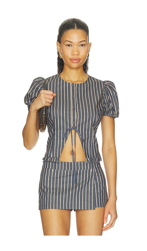 Bardot Top by Lioness in Vintage Indigo