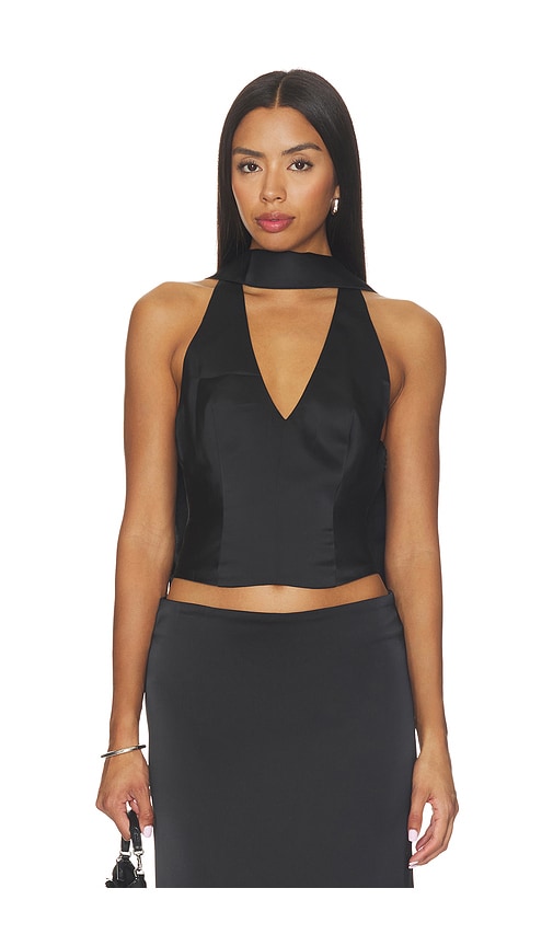 Front Row Halter Top by Lioness in Noir
