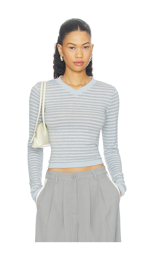 Barbie Long Sleeve Top by Lioness in Sky Blue Stripe