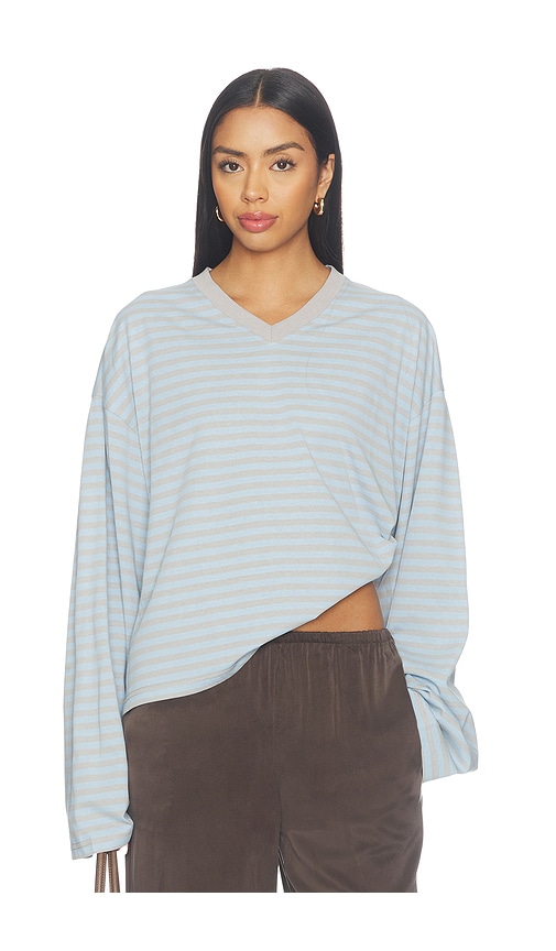 Bloom V Long Sleeve Top by Lioness in Cloudy Sky Stripe