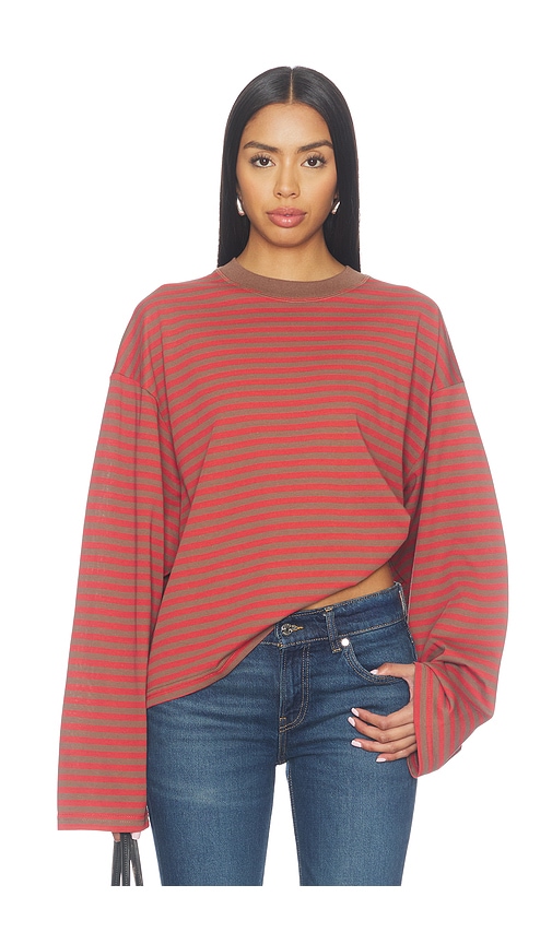 Bloom Long Sleeve Top by Lioness in Lava Cocoa Stripe