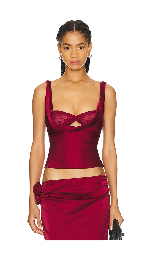 Shop Lioness Delilah Top In Burgundy