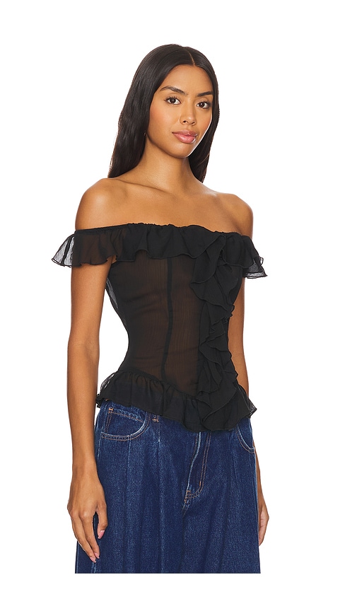  Lioness Bluse Mit Rüschen In Black. Größe Xxs. Also In Xl, Xxl. 