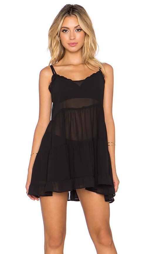 Lisakai Ruffle Dress in Black | REVOLVE