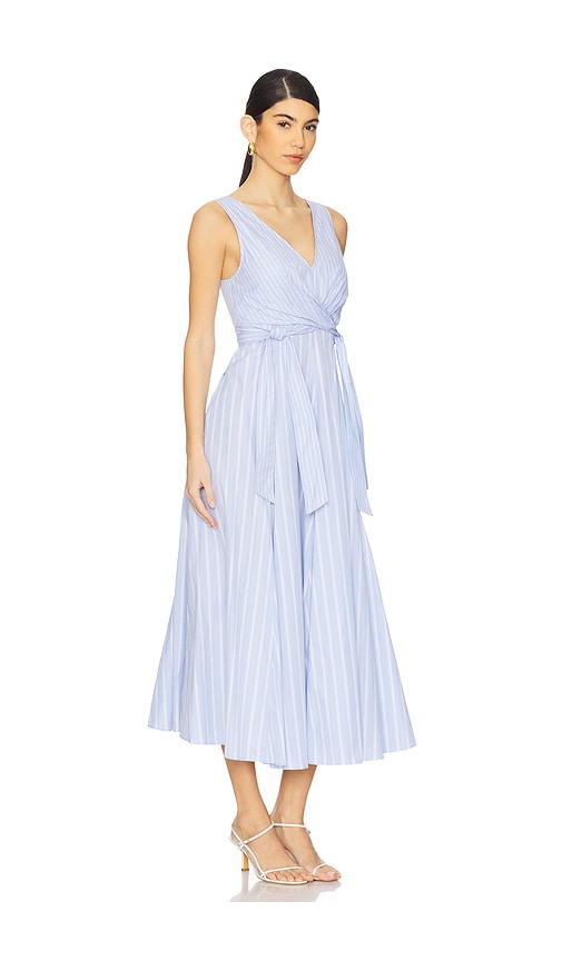La Ligne Dress With Godets In Baby Blue