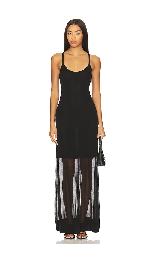 La Ligne Sheer Knit Dress In Black
