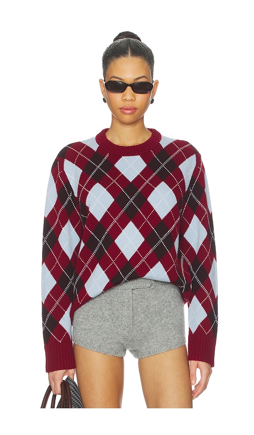 La Ligne Boyfriend Argyle Crewneck Sweater