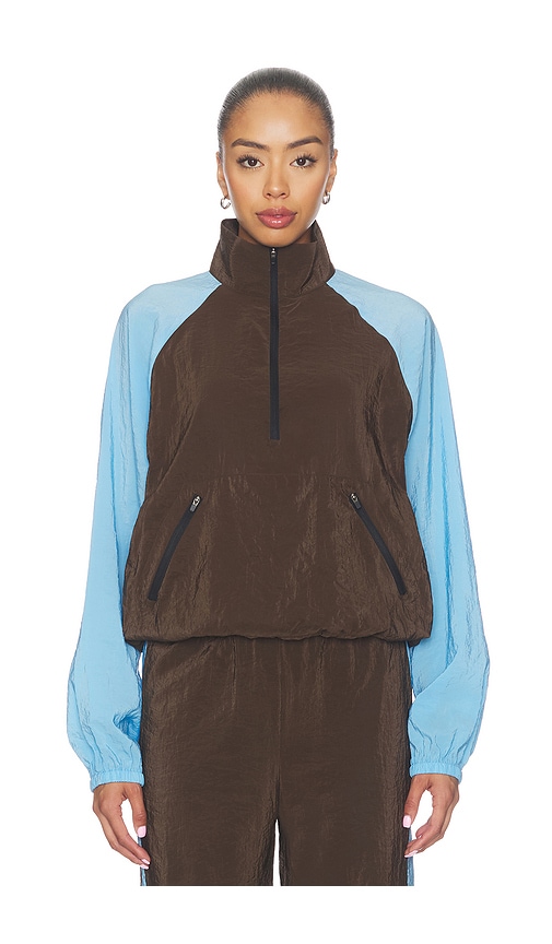 La Ligne COUPE-VENT AVEC DEMI-GLISSIRE HALF ZIP WINDBREAKER en Brown Taille L Also en S XS M XL 358 €