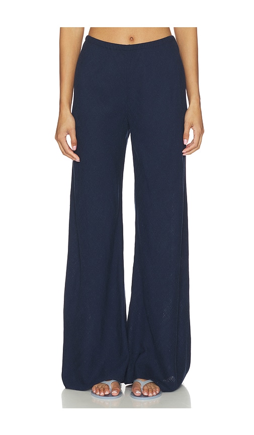 La Ligne Linen Colby Pant In Blue