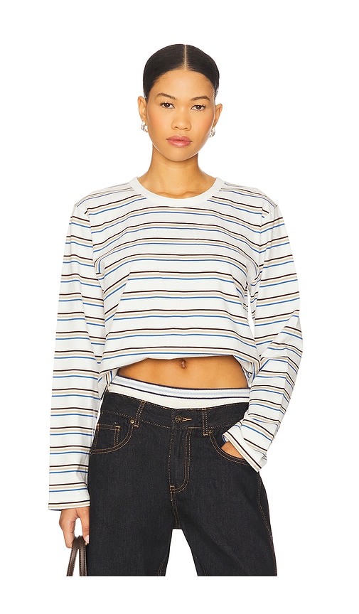 Multi Striped Long Sleeve Boyfriend Tee in Multi. - size M (also in S, XS, XXS) - La Ligne - Modalova