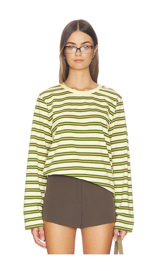 La Ligne Striped Long Sleeve Boyfriend Tee