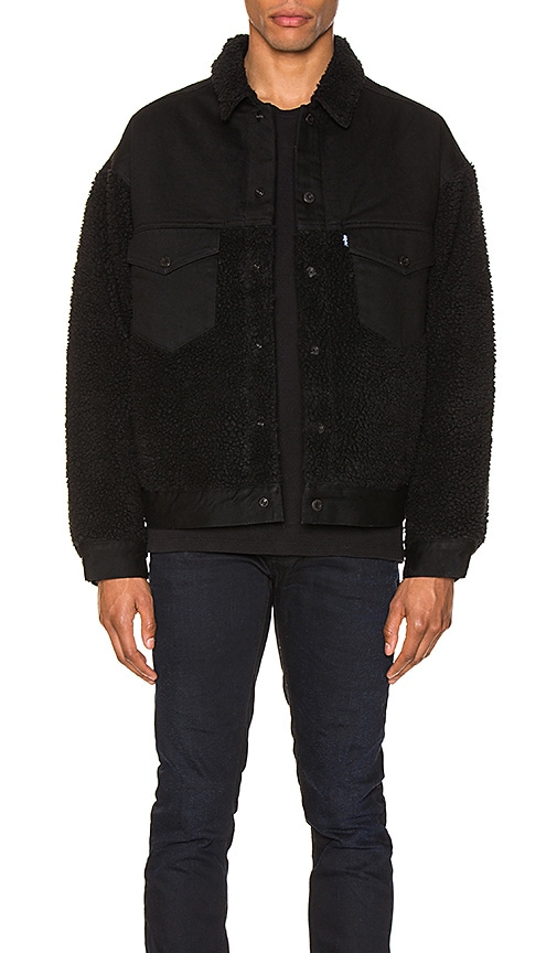 levi's sherpa trucker jacket black