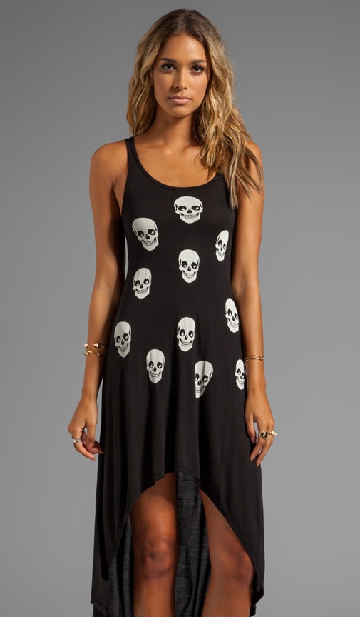 Daria Mini Skull Face Asymmetrical Tank Dress