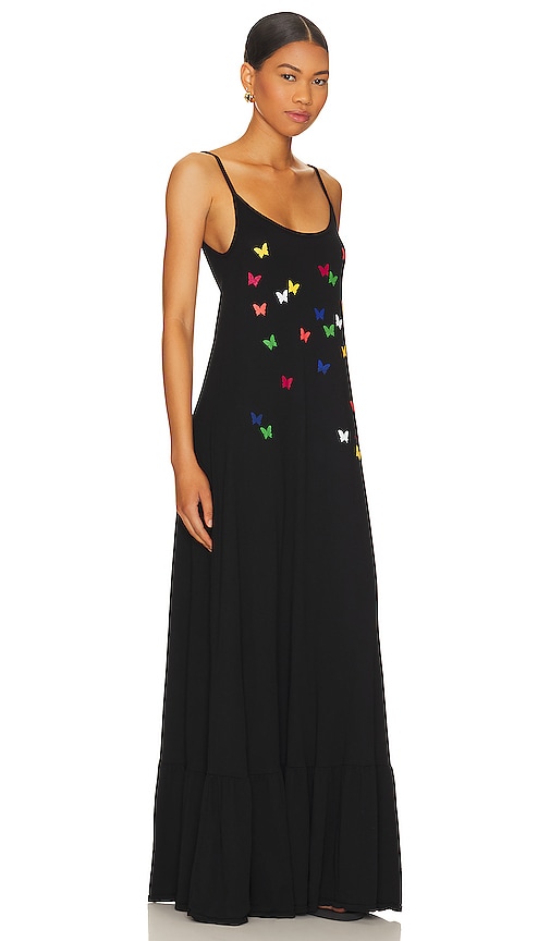 Shop Lauren Moshi Beatrix Mini Butterflies Maxi Dress In Black