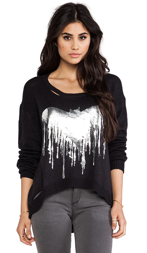 Jewel Foil Dripping Batman Sweater