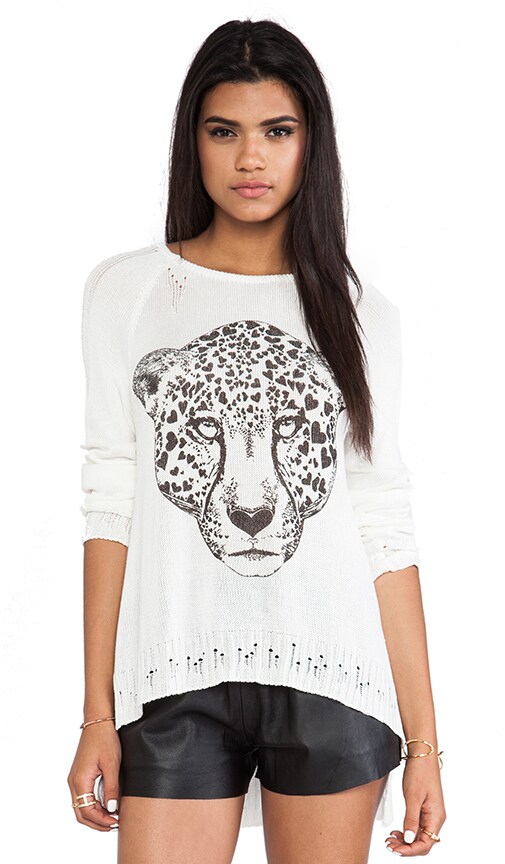 Helena Heart Leopard Head Sweater