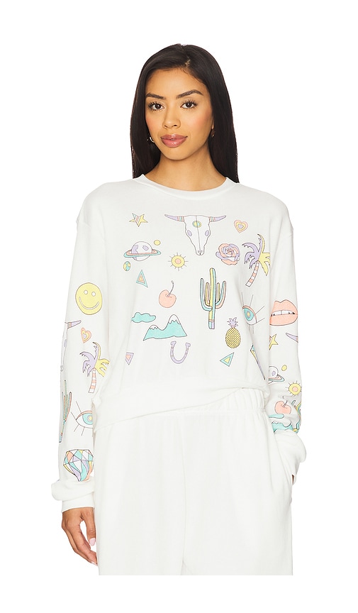 Spalding Dessert Vibes Crop Pullover in Ivory. - size XL (also in L, M, S, XS)