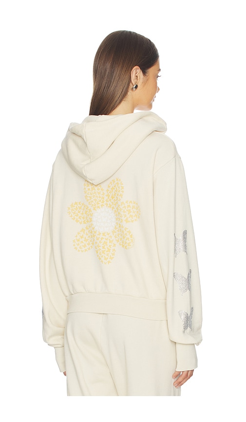 Lauren Moshi Butterfly Daisy Crop Zip Hoodie