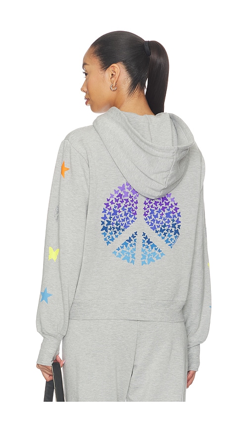 Lauren Moshi Leann Zip Up Hoodie In Grey