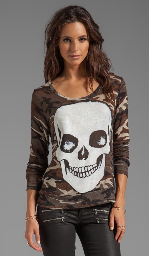 Margaret Skull Face Long Sleeve Sweater