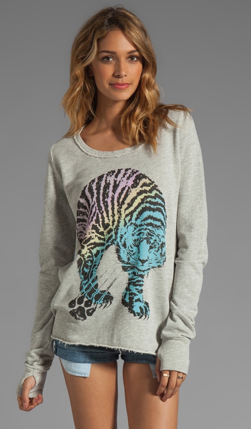 Kallie Color Tiger Thumb Hole Sweatshirt