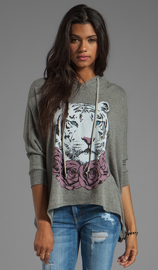 Rhonda Color Rose Tiger Cape Hoodie