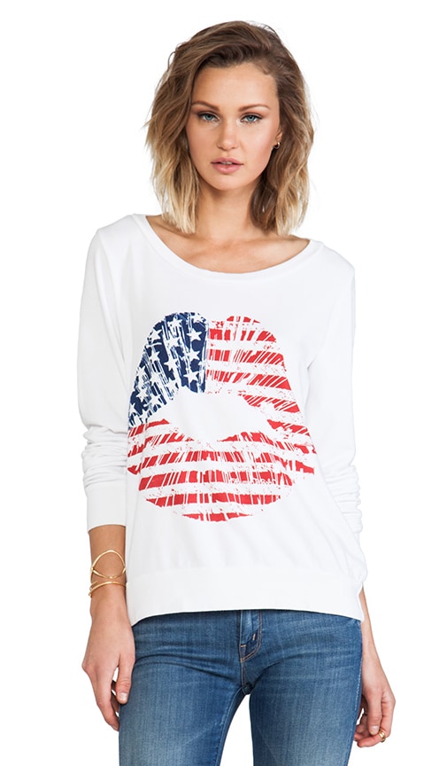 Jet Color Flag Lip Sweatshirt