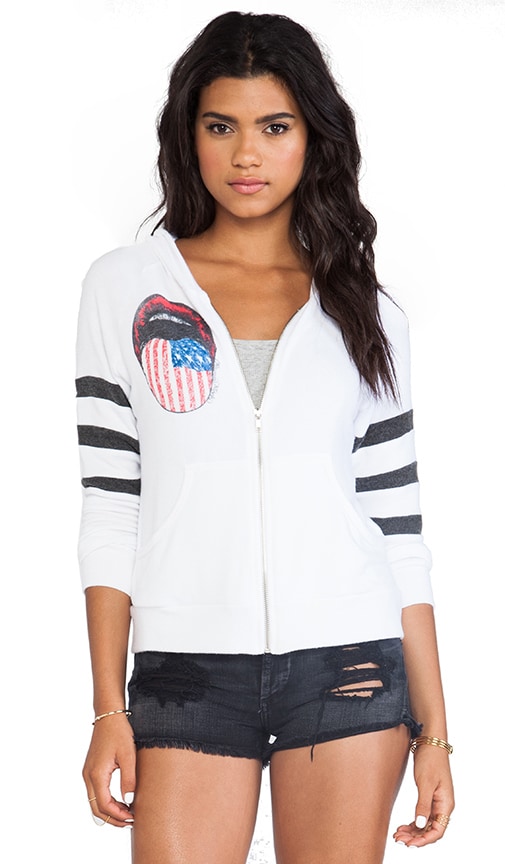 Lena Color Flag Tongue Zip Up Hoodie