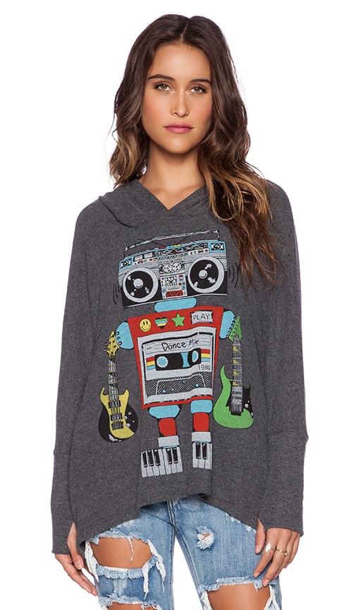 Wilma Robot Oversized Pullover With Hood