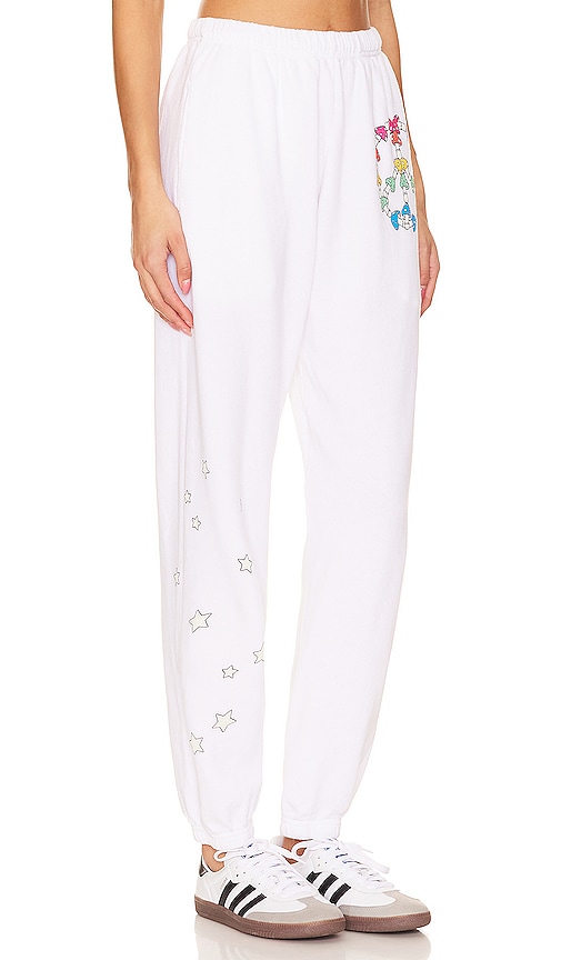 Shop Lauren Moshi Chantria Mushroom Peace Sweatpants In White