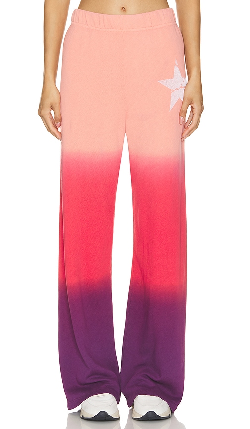 Shop Lauren Moshi Martina Cracked Star Wide Leg Pant In Malibu Skies