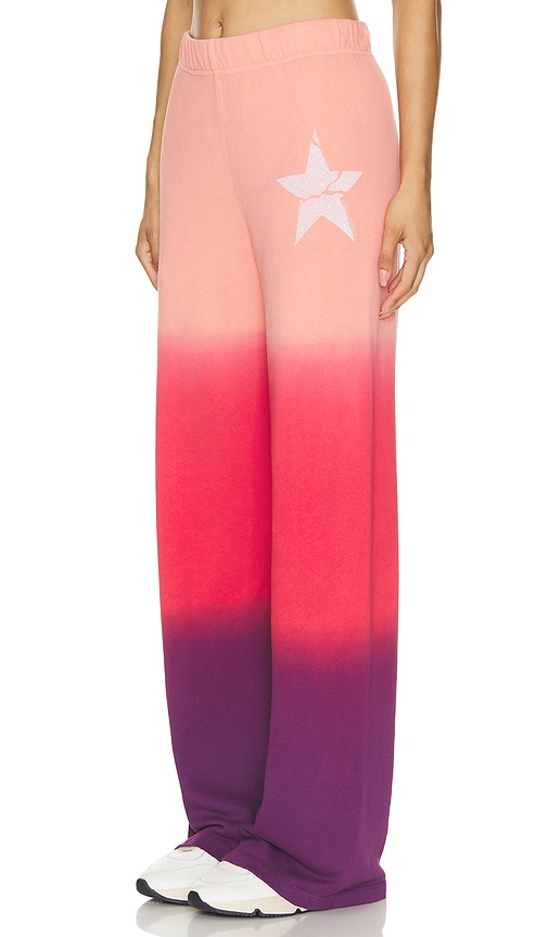 Shop Lauren Moshi Martina Cracked Star Wide Leg Pant In Malibu Skies