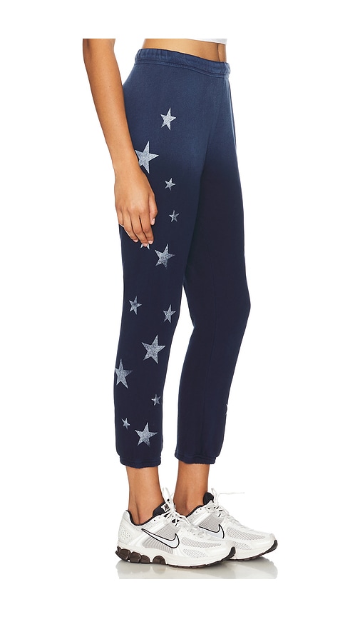 Shop Lauren Moshi Alana Crop Sweatpant Vintage Stars In Navy