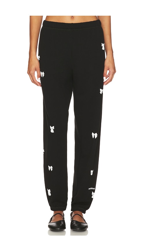 Lauren Moshi Puff Bow Sweatpants In Black