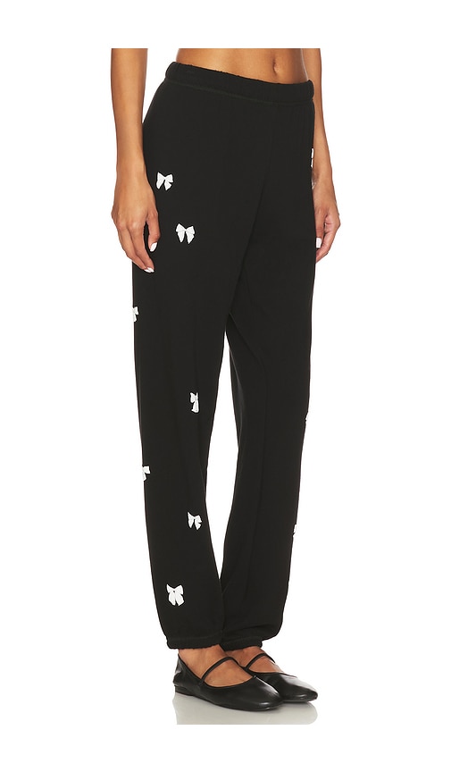 Lauren Moshi Puff Bow Sweatpants In Black