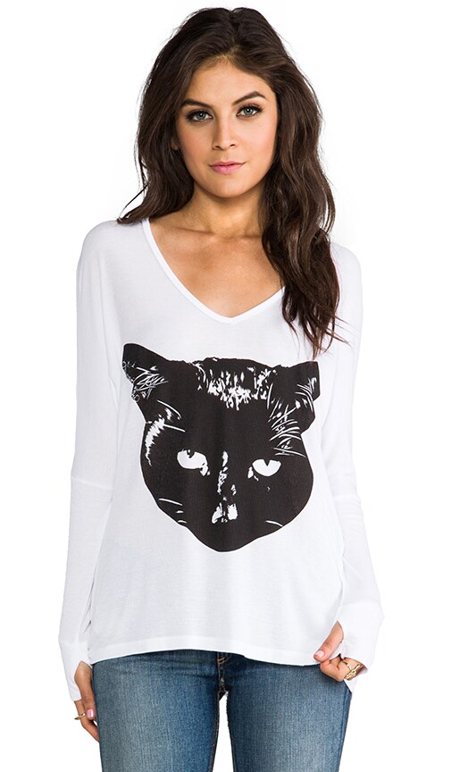 Shelly Cat Head Draped V-Neck