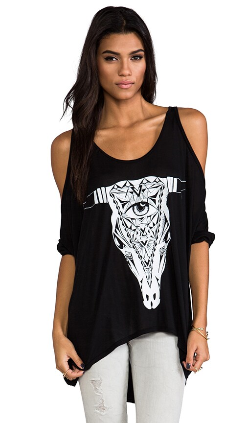Macy Large Aztec Bull Open Shoulder Tee