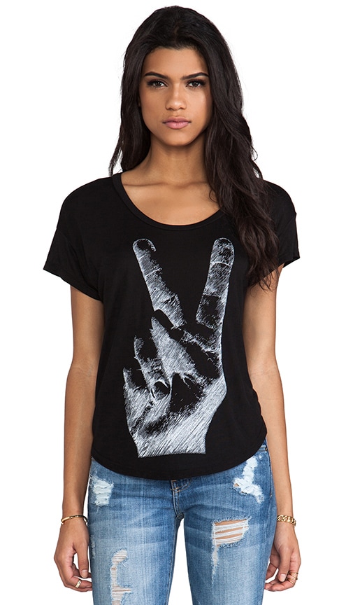 Audrey No Sequin Peace Hand Scoop Tee