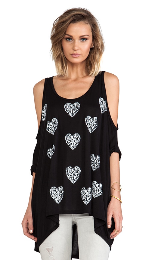 Macy Mini Gem Hearts Open Shoulder Tee