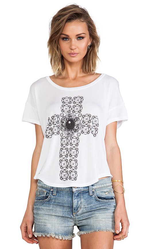 Audrey Diamond Cross Scoop Tee
