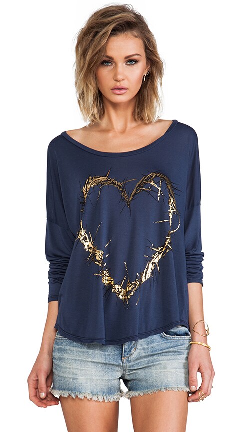 Arizona Foil Thorn Heart Scoop Tee