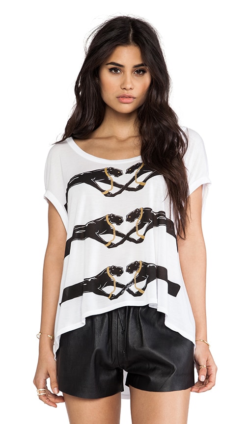 Becky Stripe Panther Scoop Crop Tee