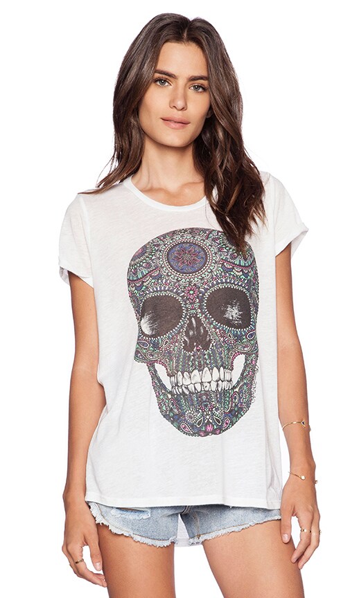 Edda Pattern Skull Vintage Tee Roll Up