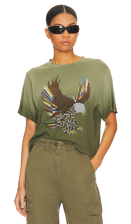 Lauren Moshi Rue Vintage Eagle Tee in Military Ombre