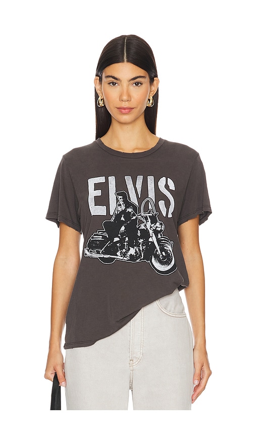 Shop Lauren Moshi Wolf Boyfriend Tee Vintage Elvis In Black