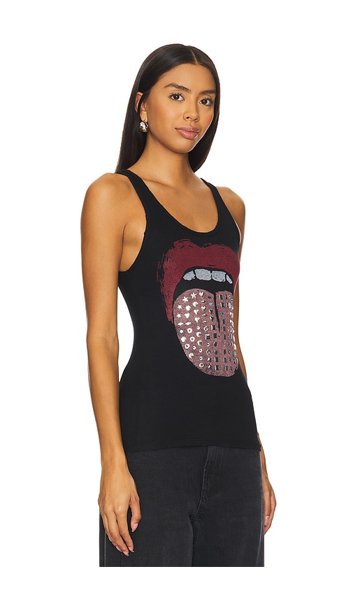 Shop Lauren Moshi Esmeralda Basic Vintage Stud Tongue Tank In Black