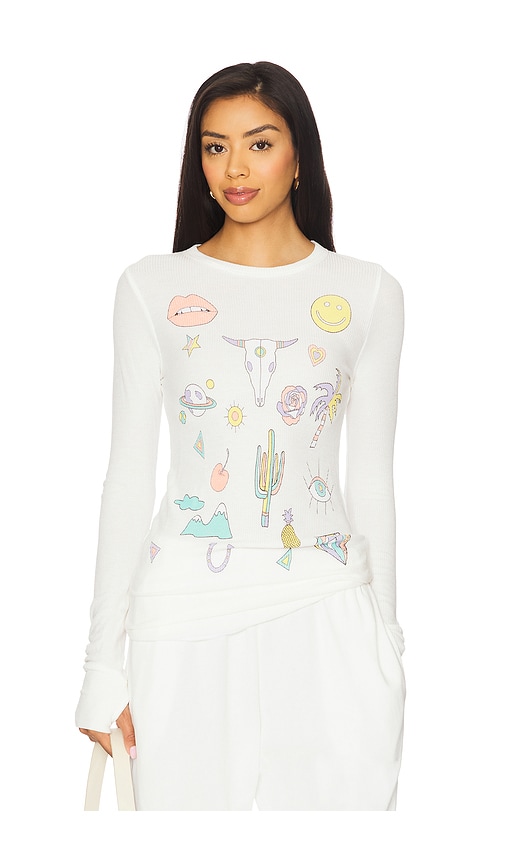 Mckinley Dessert Vibes Fitted Thermal Top in White. - size XL (also in L, M, S, XS)