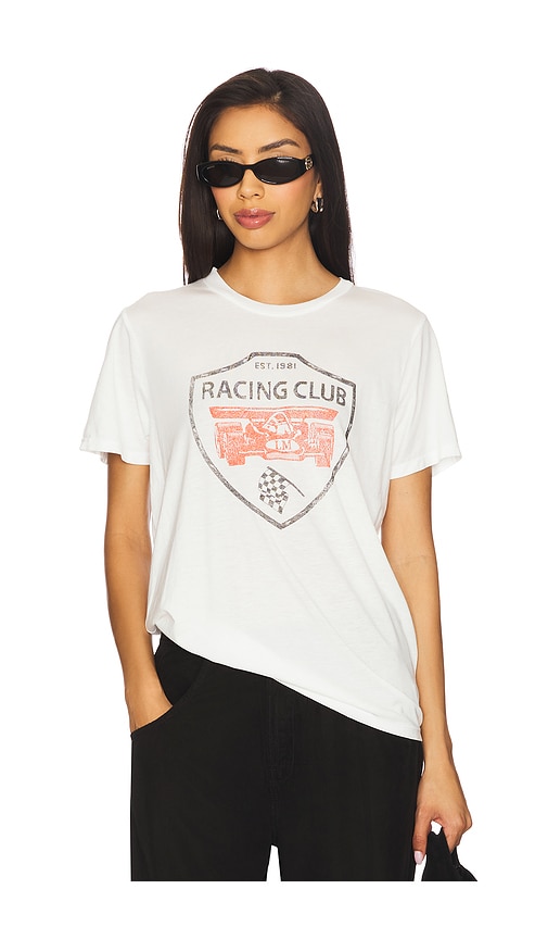 Wolf Racing Club Boyfriend Tee in White. - size XL (also in L, M, S, XS)