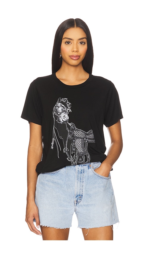 Black Horse Boyfriend Tee in Black. - size XS (also in L, M, S, XL)